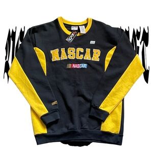 Nascar Men's Black and Yellow Crewneck Sweater